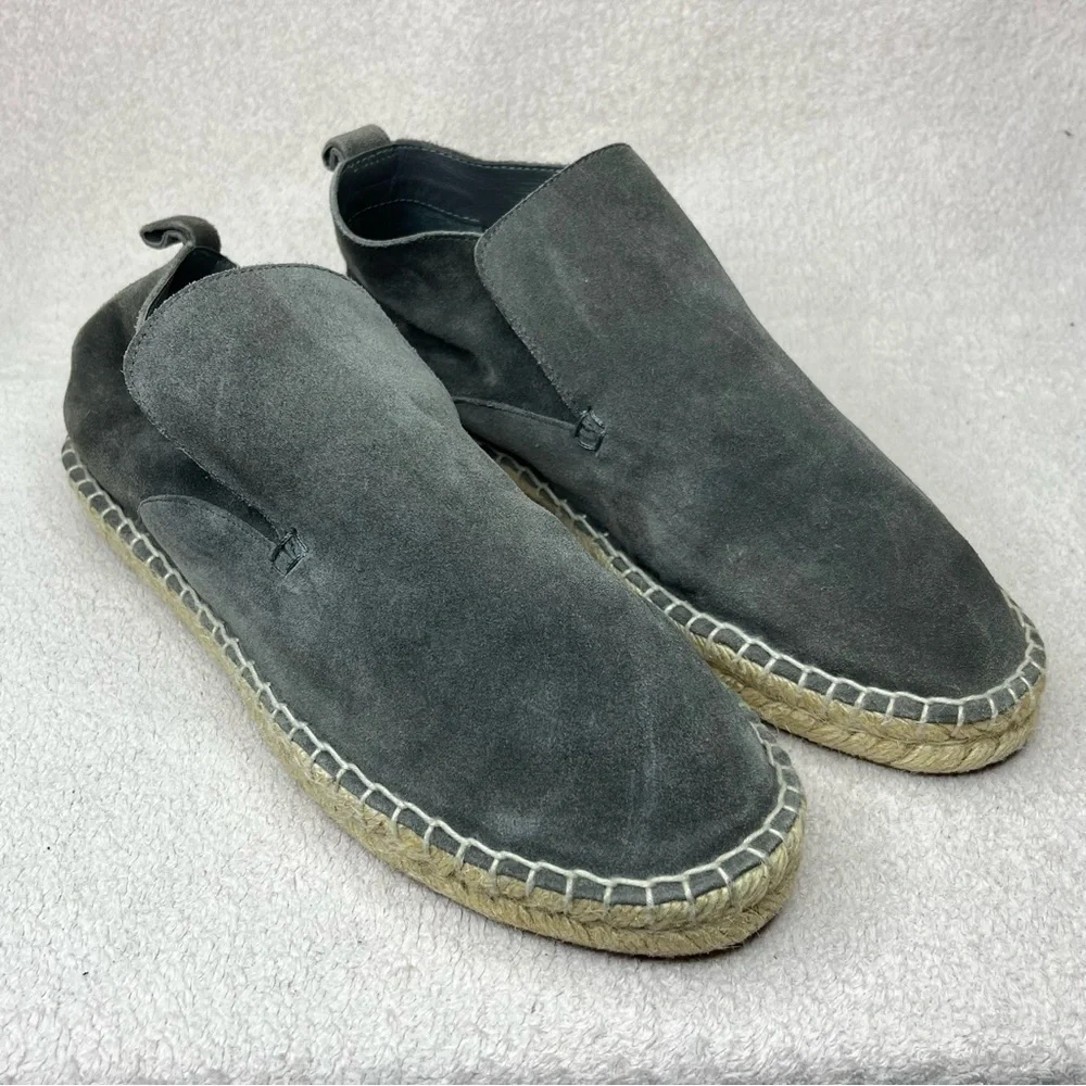 Vince Ronan Suede Slip/Pull On Espadrille Flat Ankle Booties Women’s 8 Gray Boho